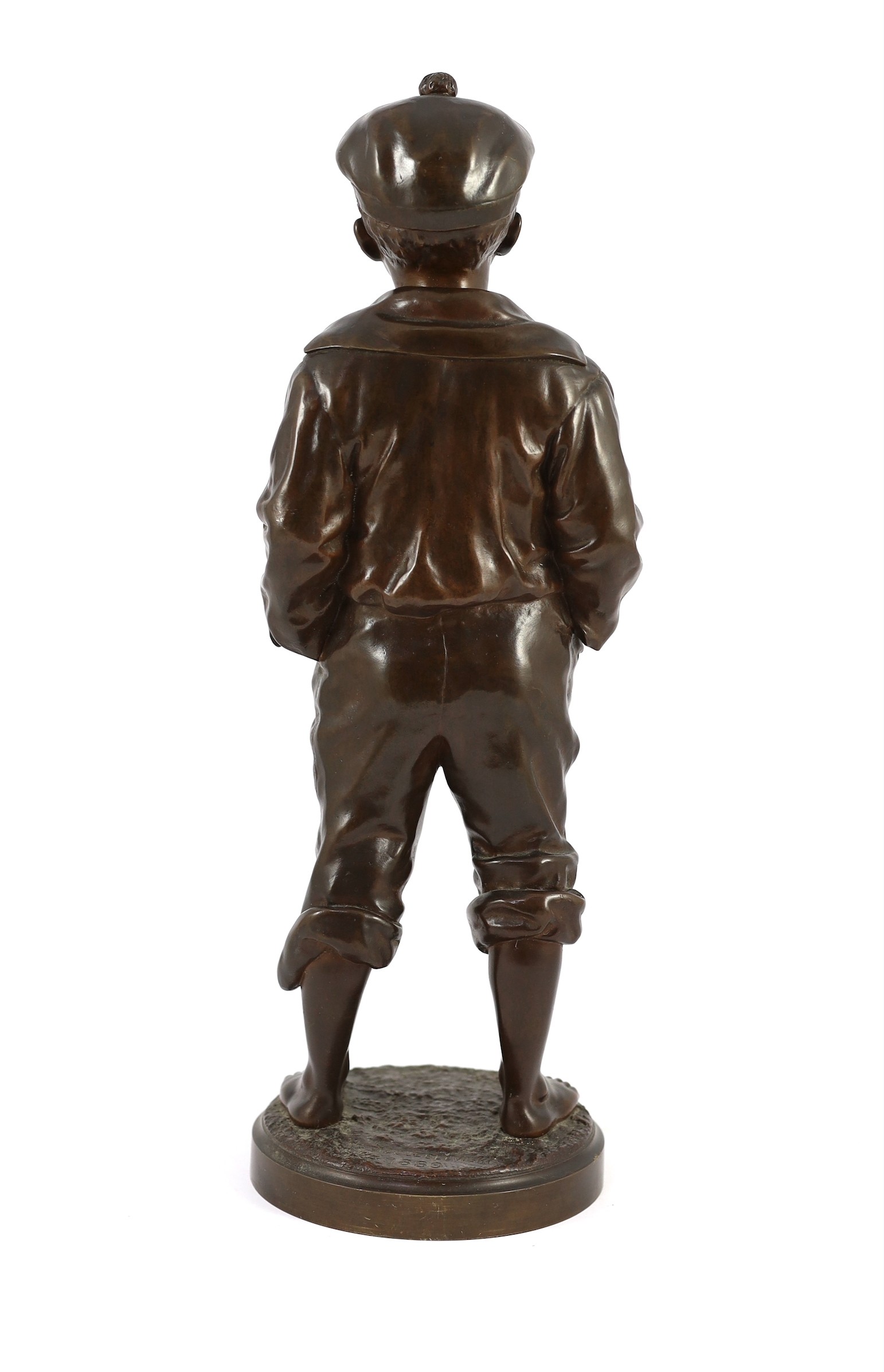 Vaclaw (Victor) Szczeblewski (Polish, 19th century). A bronze figure 'Mousse Le Siffleur', study of a street urchin, 41cm